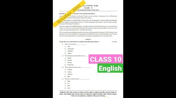 Class 10 english part 7 model Activity Task October 2021