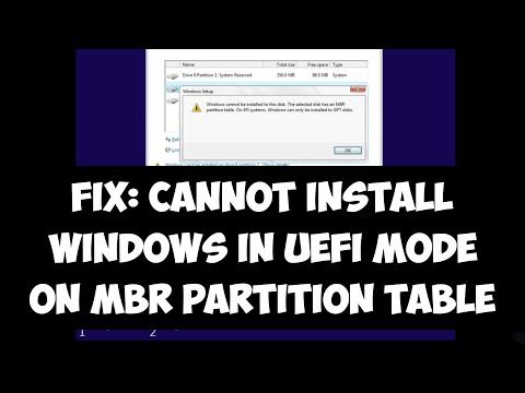 Can MBR partition install UEFI?