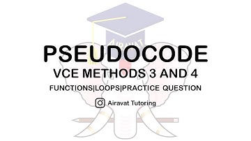 VCE METHODS UNIT 3 AND 4 PSEUDOCODE | WHILE LOOPS | IF LOOPS | FUNCTIONS | PRACTICE QUESTION #vce