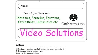 Mathematical Terms Answers - Corbettmaths