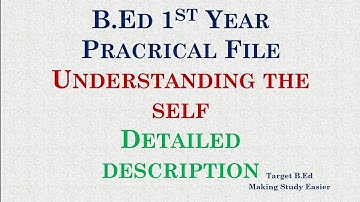 B.Ed 1st year Practical file | Understanding the Self