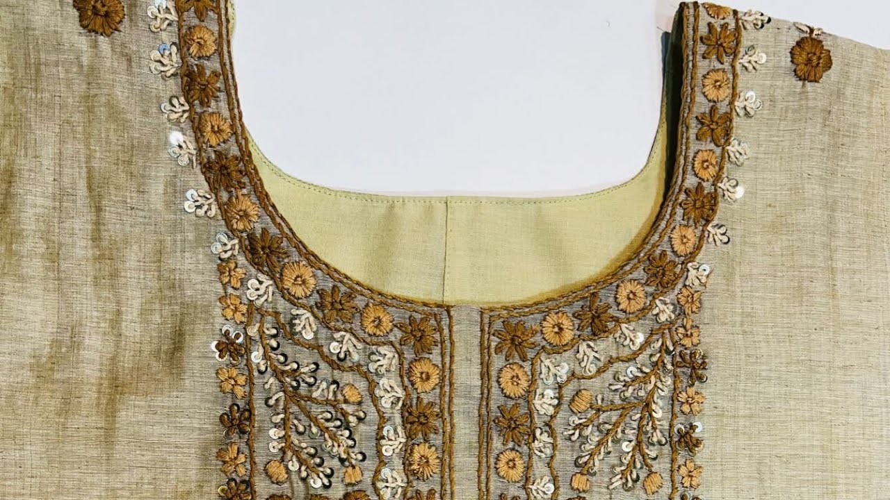 വർക്ക്‌ ഉള്ള നെക്ക് എങ്ങിനെ സ്റ്റിച് ചെയ്യാം.. മെഷർമെൻറ്റോടു കൂടെഓൺലൈൻ തയ്യൽ പരിശീലനം :8086824949