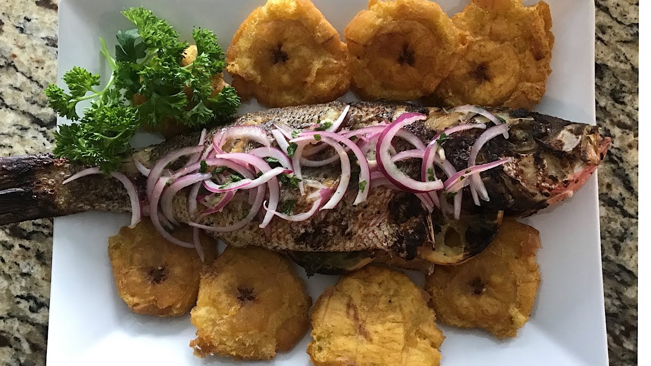 How to make Haitian style grill fish (pwason boukannen) YouTube