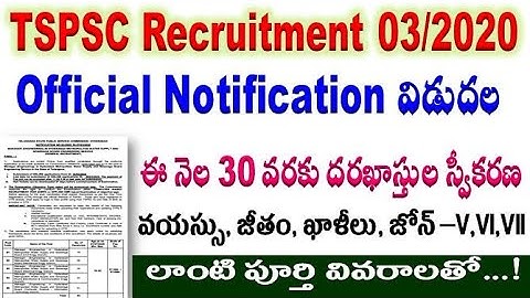 TSPSC manager official notification  032020 released  for all Telangana l aspirants by SRINIVAS Mech