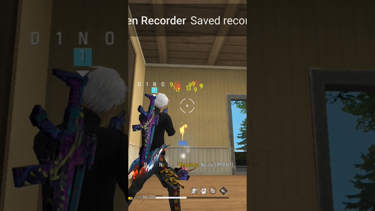 m1887 headshot challenge at peak in br rank mode freefiremax dinogaming gameplay ☠️