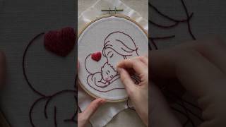 How made a handkerchiefs in embroidery design mother's &amp;son design #maa #beta #love #embroidery