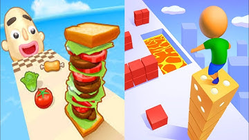 Sandwich Runner VS Cube Surfer! - All Levels SpeedRun Gameplay Android iOS Part 2