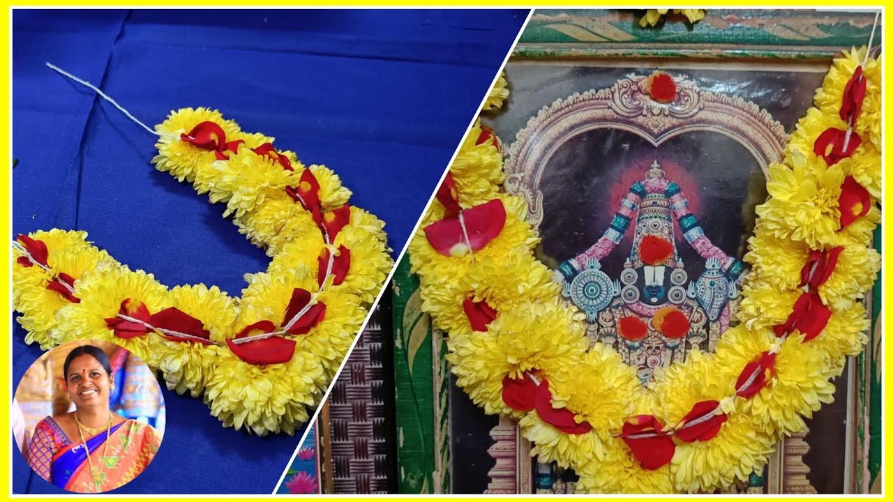 Creative Chaamanthi Puvvu Garland | Chrysanthemum Flower Garland | With Rose Petals | Vimala