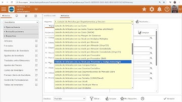 ERP en Nube:  Como generar Listado de Artículos con Todos sus Stocks en eFactory Software ERP