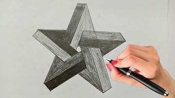 How To Draw An Impossible Star Step By Step ! 3D Star ! Impossible Shapes ! 3d Art On Paper