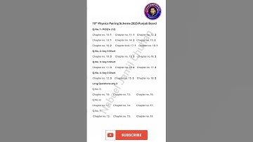 10th Class Physics Pairing Scheme 2025 | physics 10th Class