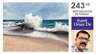 Watercolor painting | Sea scape painting | Tutorial |