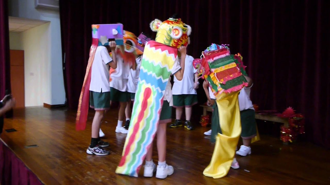 Rainbow Centre children practising lion dance - YouTube