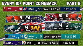 Every 10+ Point Comeback of the 2023 NFL Season | Part 2