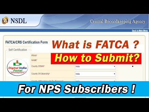FATCA Self Certification for NPS -  How to Submit Online