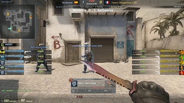 Kairi uses the jump+crouch trick to get a frag through murder hole