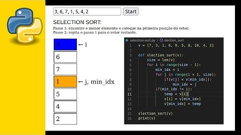 Selection Sort - Python: Ordenação de Vetores em Python 01