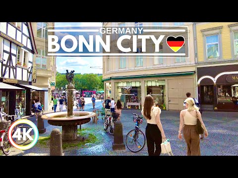 Bonn Germany in Summer July 2023, City Walking Tour Around Famous Places 4K 60FPS