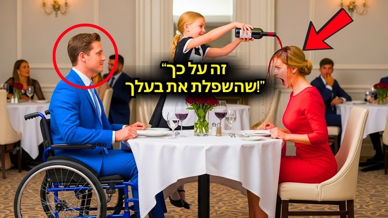 אישה אכזרית השפילה את בעלה המיליונר המרותק לכיסא גלגלים... עד שבתו של המלצרית צועקת...