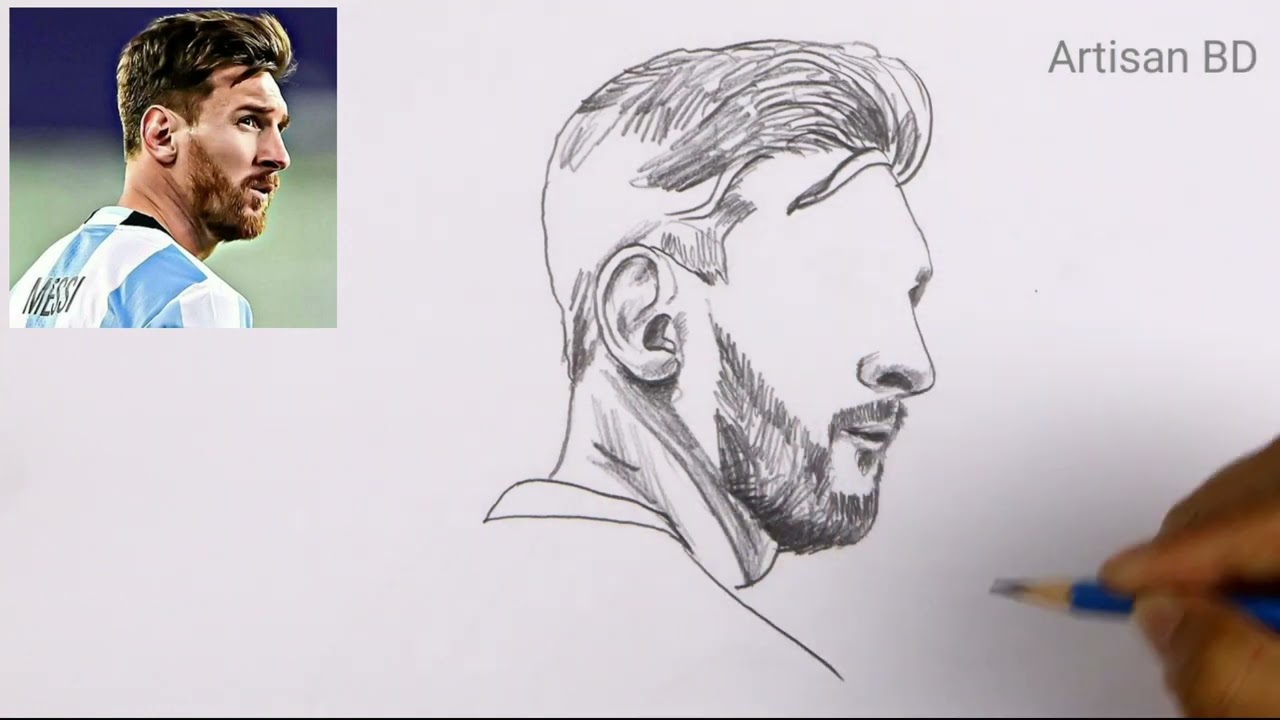 Draw a Lionel Messi | how to draw lionel messi from Argentina ...