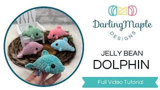 No-Sew Dolphin Dolphin Crochet Pattern Full Video Tutorial Mini Amigurumi Jelly Bean Series