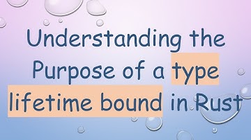 Understanding the Purpose of a type lifetime bound in Rust