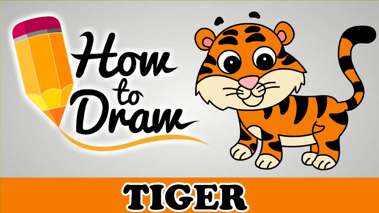 Kids Easy Cute Easy Tiger Drawing - kakikukeka