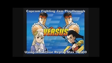 Capcom Fighting Jam Ryu & Ingrid Playthrough using the Ps2 Action Replay Max 50,000 :D #Playstation