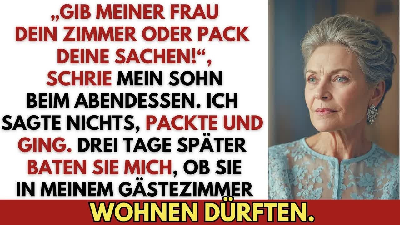 „Gib meiner Frau dein Zimmer oder geh!“, rief mein Sohn – also packte ich und ging