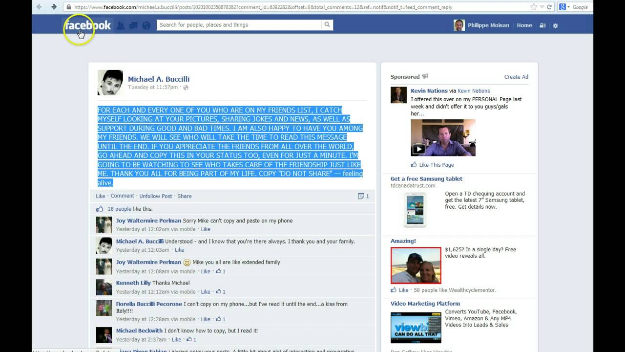 How Do You Copy On Facebook Wall