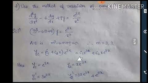 Variation of Parameters-Part 3/VTU-18MAT21/Module 2/Differential Equations