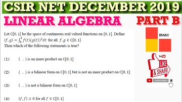 CSIR NET DECEMBER 2019 MATHEMATICS LINEAR ALGEBRA PART B