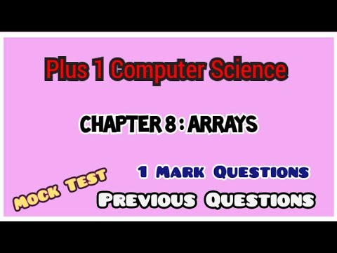 PLUS ONE COMPUTER SCIENCE MOCK TEST | PREVIOUS QUESTIONS | CHAPTER 8 ...