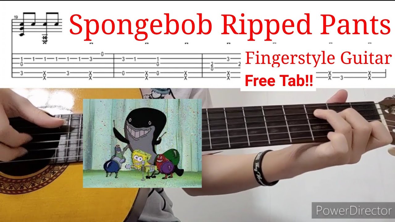 Spongebob Ripped Pants Song Fingerstyle Guitar Free Tab!! YouTube