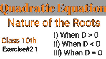 Class 10th | Nature of the Quadratic Equation| Exercise#2.1