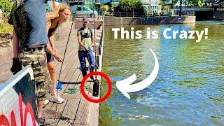 She Can't Believe it! Magnet Fishing in Amsterdam Went Crazy!!