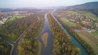 Luftaufnahmen Aare bei Rupperswil/Auenstein