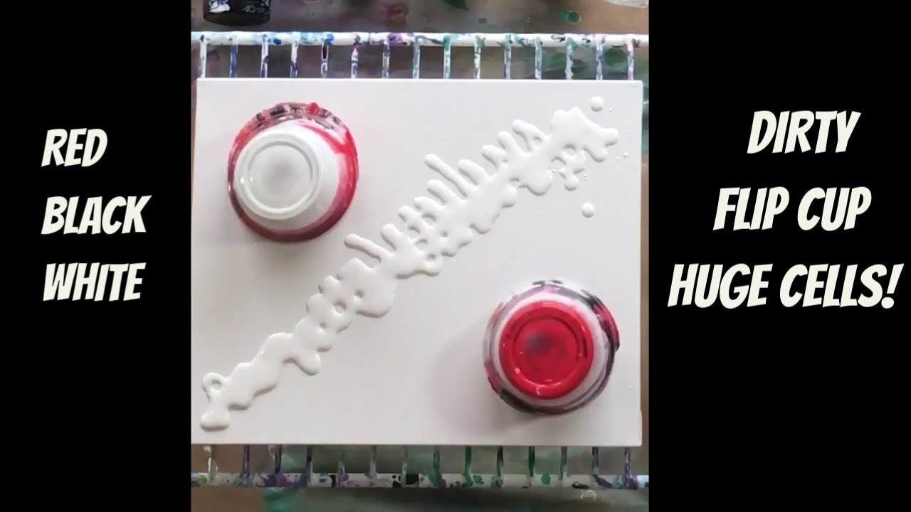 RED and BLACK DIRTY FLIP CUP acrylic pour ~ Two cups ~ DIY ~ How To ...