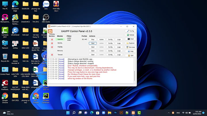 Hướng dẫn sửa lỗi tắt Mysql xampp không đúng cách - mysql shutdown unexpectedly- IUH