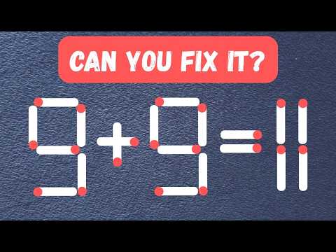 Move One Stick to Fix the Equation | Matchstick Puzzle (with solutions)🧠