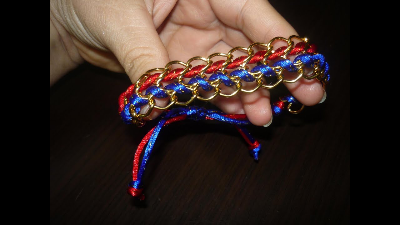 Paso a paso de pulseras con cadena  y Cola de Raton/Diy #  136 Manualidades la Hormiga