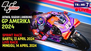 JADWAL SIARAN LANGSUNG SPRINT RACE MOTO GP AMERIKA MALAM INI SERI 3  LIVE TRANS 7