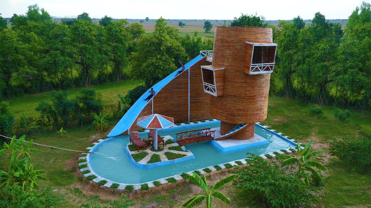 [Part End] Build Beach Swimming Pool, Bamboo Resort, Water Slide ...