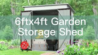 6X4 FT Flat Top Storage Shed Installation Tutorial（Grey ＆ White）