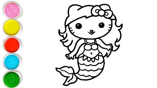 Mermaid Drawing, Painting Coloring For Kids And Toddlers Draw With Kidzaw