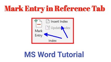 Mark Entry in Reference Tab - MS Word Tutorial in Hindi