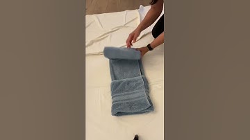 Towel folding hack closet space saving solution #foldinghacks #closetorganizing #spacesaving #viral