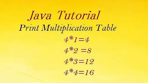 Java Program To Print Multiplication Table