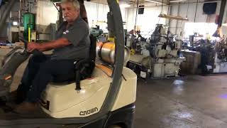 Lot 222 - 5,000 Lb. Crown Solid Tire Lp Gas Lift Truck