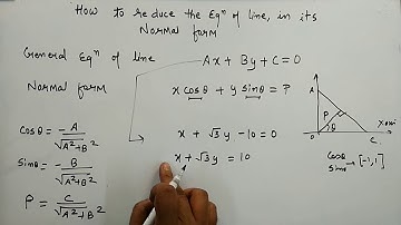 How to convert equation of straight line into its normal form | Kamaldheeriya